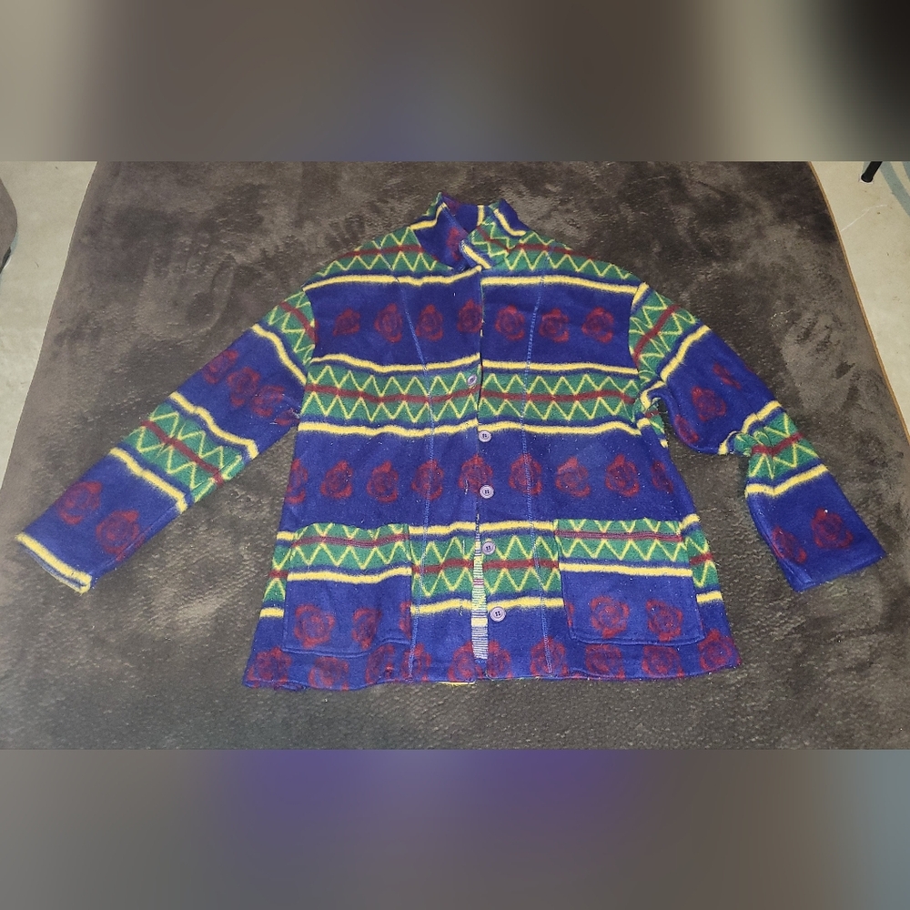 Retro Womens Button up Sweater Jacket